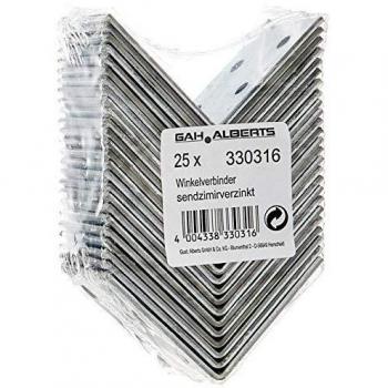 Escuadra de unión de acero galvanizado, 50 x 50 x 40 mm, paquete de 25 unidades