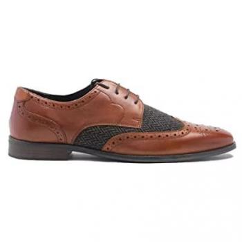 Red Tape Thomas Crick Bruno Tan Leather Derby Brogue Shoes - EU 43 / UK 9