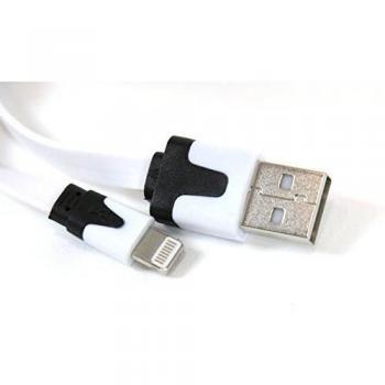 Omega OUIPLW - Cable USB (USB A, Lightning, Macho/Macho, Negro, Color blanco)