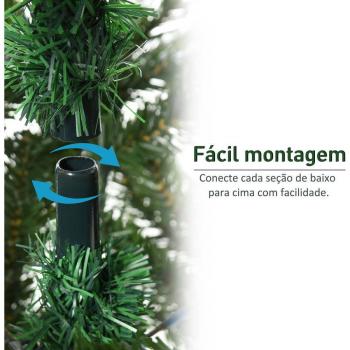 Árbol de Navidad Artificial HOMCOM Ø75x150 cm con 440 Ramas PE Tridente y PVC Individual Base Plegable - Verde