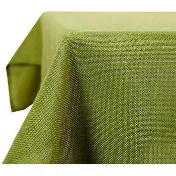 Deconovo Mantel Mesa Rectangular para Comedor Cocina o Salón Efecto Lino 137 x 274 cm Verde