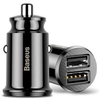 Baseus Grain Mini Universal Smart Car Charger 2 USB 3.1A Black (CCALL-ML01)