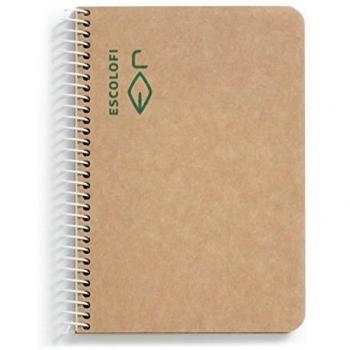 Escolofi 130046100 - Cuaderno con espiral de papel reciclado ecológico, A6