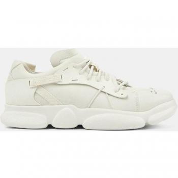 CAMPER Karst - Men's White Sneakers (Smooth Leather/Cotton Fabric, Size 42 and Size 9)