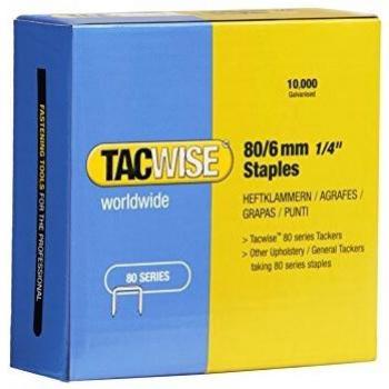 Tacwise 0381 - Grapas galvanizadas de tipo 80/6 mm, caja de 10.000 unidades