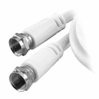Cable SAT de conexión Vivanco 5m blanco, doble conector F