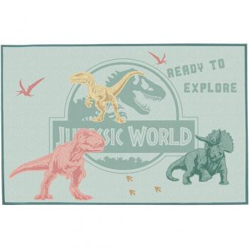 Alfombra Infantil Multicolor Dinosaurios Mundo Jurásico 120 x 80 cm