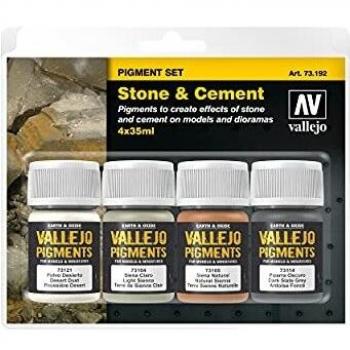 Vallejo 73192 Pigmentos - Colores Acrílicos, Piedra y Cemento, 35 ml, 4 uds