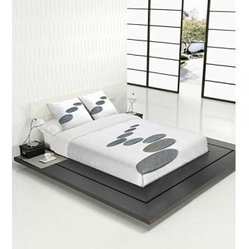 TSUKI Doro Funda Nórdica, algodón, Blanco, Gris, Cama 105