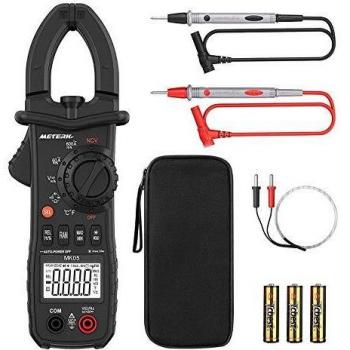 Clamp Meter, Meterk 6000 Counts Digital Clamp Meter NCV AC/DC Voltage AC Current LCD Display Auto Range Multimeter w/ Backlight Capacitance Resistance Frequency Temperature Measure Diode Hz Tester
