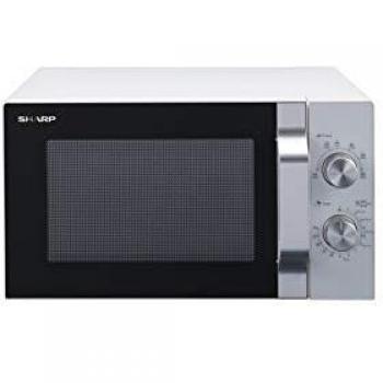 Microondas Sharp R204WA Solo 20L 800W Plata y Blanco
