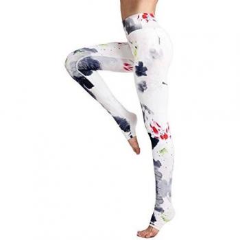 FLYILY Pantalón Deportivo de Mujer,Yoga de Cintura Alta,elásticos y Transpirables para Mujer,Impresión de Fitness Gym Yoga Pantalon