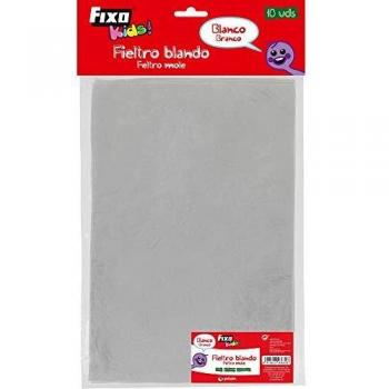Fixo Bolsa de 10 Unidades de Fieltro, Rubber, Blanco, 20 x 30 cm