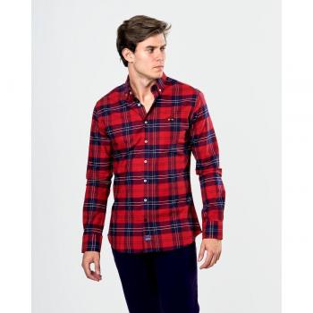 Camisa Spagnolo Oxford Cuadros Slim Multicolor Hombre