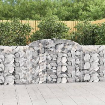 Cestas de gaviones de hierro vidaXL, 4 unidades, forma de arco, dimensiones: 300 x 30 x 40/60 cm, 300 x 30 x 80/100 cm, 300 x 30 x