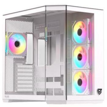 Torre Gaming ATX Nfortec Pulsar ARGB Blanca con Vidrio Templado, 4 Ventiladores Incluidos, Soporte para Refrigeración Líquida de 360 mm y USB-C