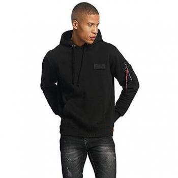 Sudadera con capucha Alpha Industries Red Stripe Negra Regular Fit