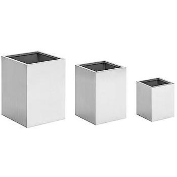 Juego de 3 macetas de acero inoxidable - Royal Catering