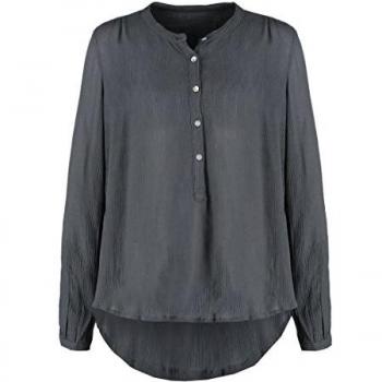 KAFFE Arla Women's Puffed Sleeve Blouse in Smoked Pearl, Gray, Size 3XL