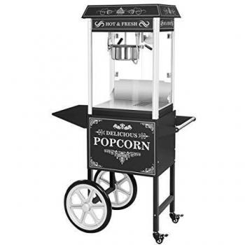 Palomitera con carrito - diseño retro - negra - Royal Catering