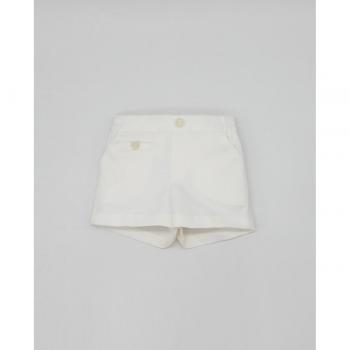 Bermuda de bebé niño de sarga en blanco roto