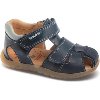 Sandalias cerradas de bebés de piel color azul marino