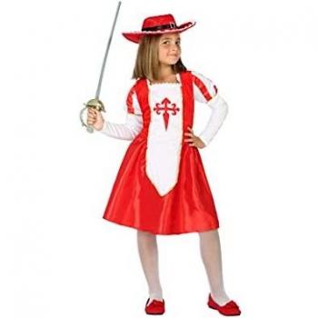 Disfraz de Mosquetera para Niños 10-12 Años - Color Rojo