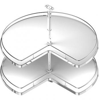 Bandeja Giratoria Compact 270º Melamina Blanca - Menage Confort D81 Alto 73-78 Cromo / Blanco