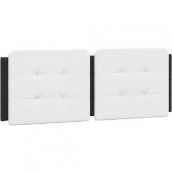 Faux Leather Double Headboard Cushion in White and Black, 53.9