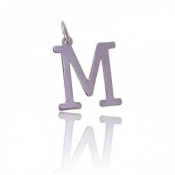 Colgante Plata Ley 925m Letra M 16mm Lisa