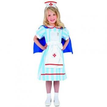 Disfraz Infantil de Enfermera Vintage con Capa y Coiffe