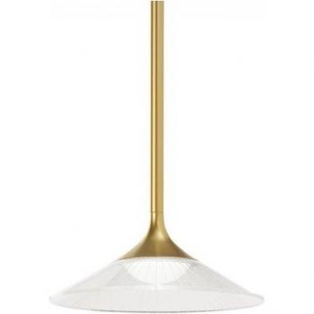 Lámpara colgante Tristan de metal y aluminio dorado, 1 bombilla LED de 5W, luz cálida de 3000K