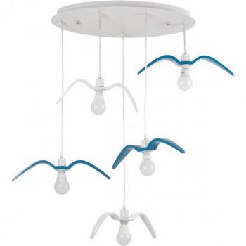 Lámpara de techo colgante Cluster EMILY 6 Light Metal Amatista