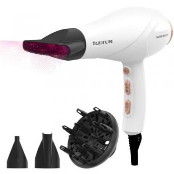 Secador de Pelo Profesional Taurus Fashion Ionic 2600W con Motor AC, Tecnología Iónica Anti Encrespamiento, 3 Temperaturas, 2 Velocidades y Accesorios (Concentrador y 2 Difusores)