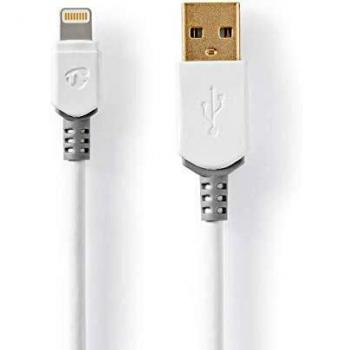 Cable de conector Lightning 1 m Blanco Nedis