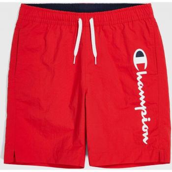 Shorts de playa de nylon arrugado para niño con estampado CHAMPION, tamaño 164, color rojo