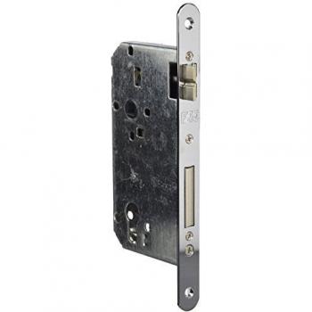 Cerradura de embutir FAC 10837 para madera modelo 804, con picaporte y palanca redonda en cromo