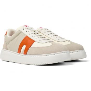 Camper Runner K21 - Men's Lightweight Sneakers with Ultra-Light Insole - White, Grey, Orange