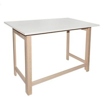 Mesa Plegable Blanca Wellhome - 100x60x75 cm, Acabado Sin Barniz