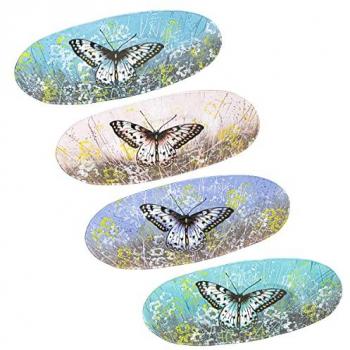 Plato Mariposa Oval Pack 4 Unidades Decoracion - Bandejas Multicolor 3x18x43 cm