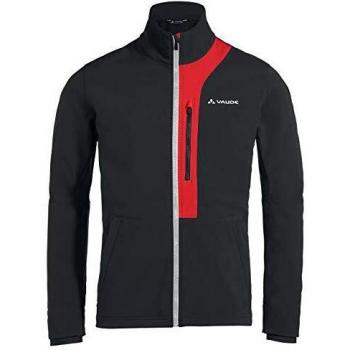 VAUDE Men's Virt Softshell Jacket Chaqueta, Hombre, Black/Red, M