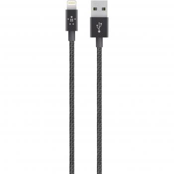 Belkin MIXIT - Cable metálico de Lightning a USB con certificación MFi para iPhone 11, 11 Pro, 11 Pro Max, XS, XS Max, XR, X, 8/8 plus y otros