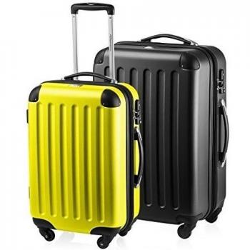 HAUPTSTADTKOFFER - Spree - Equipaje de Mano 55cm + Trolley 65 cm, Amarillo-Negro