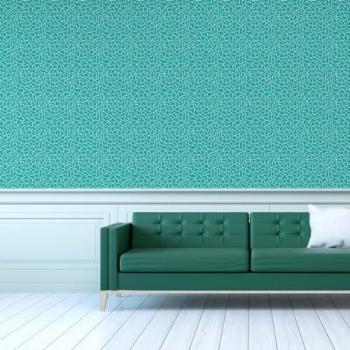 Papel pintado panorámico rompecabezas turquesa 52x1000cm