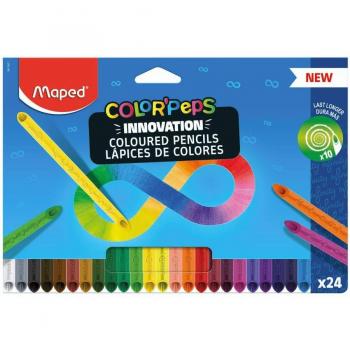 Lápices de Colores Maped Color'Peps Infinity, Estuche de 24 Colores Surtidos