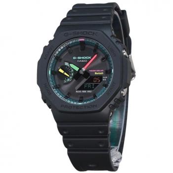 Casio G-Shock Tough Solar Multi-Function Analog-Digital Men's Watch with Fluorescent Accents GA-B2100MF-1A 200M Black
