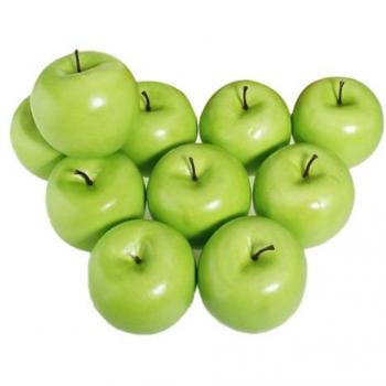 TOOGOO£¨R£©12pcs Decorativo Grande Artificiale Verde Manzana Plastico Fruta Hogar Partido Decoracion