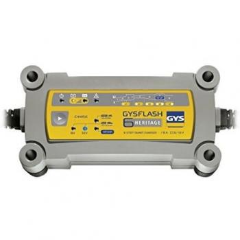 GYS 029538 GYSFlash 6A Heritage - Cargador de batería - Adaptador de Enchufe británico, Gris