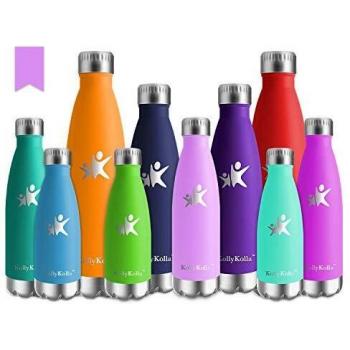 KollyKolla Botella de Agua Acero Inoxidable, Termo Sin BPA Ecológica, Botellas Termica Reutilizable Frascos Térmicos para Niños & Adultos, Deporte, Oficina, Yoga, Ciclismo,