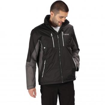 Regatta Fabens Ii - Chaqueta térmica impermeable y transpirable para hombre, Hombre, Chaqueta aislante impermeable., RMP247 92B90, Negro/Imán, XXL